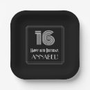 Search for 16th birthday plates Black and white