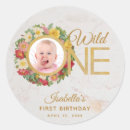 Search for birthday floral stickers Wild one