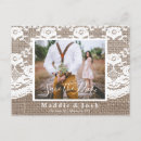 Search for burlap save date postcards Bride