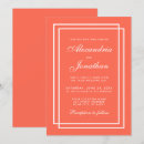 Recherche de corail et blanc invitations Géométrique