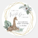 Search for giraffe baby shower stickers Wild one