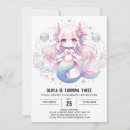 Search for digital mermaid birthday invitations Nautical