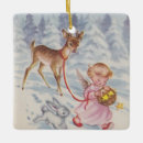 Search for vintage deer ornaments Snow
