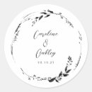 Search for black and white floral wedding stickers Elegant