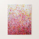 Recherche de peinture abstraite puzzles Rose