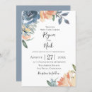 Search for dusty blue and peach wedding invitations Rustic