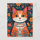 Search for folk flowers postcards Cat