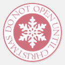 Search for do not open until stickers Snowflake