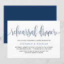 Search for navy blue rehearsal dinner invitations Calligraphy