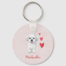 Search for dog breed keychains Maltese