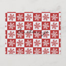 Search for red and white pattern postcards Winter