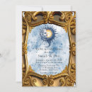Search for sun and moon wedding invitations Blue