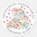 Search for baby shower girl elephant stickers Cute