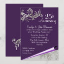 Search for purple anniversary invitations Silver