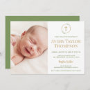 Search for greenery gold cross christening invitations Christian
