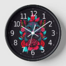 Recherche de chat floral horloges Noir