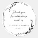 Search for black and white floral wedding stickers Elegant