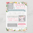 Search for floral elephant baby shower invitations Summer