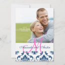 Search for blue damask wedding invitations Modern