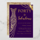Recherche de purple gold 40th birthday invitations Élégant