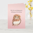 Search for owl birthday cards Pink