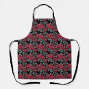 Search for black background aprons Red