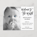 Search for welcome to the world invitations Black and white
