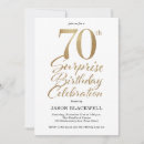 Search for surprise 70th birthday invitations Gold
