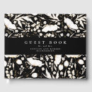Search for wildflowers wedding guest books Black and white