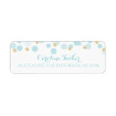 Search for blue dots return address labels Boy baby shower