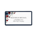 Recherche de navy floral return address labels Moderne