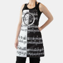 Search for music designs aprons Black