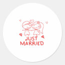 Search for just married wedding stickers Couple