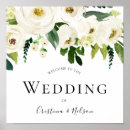 Search for white flowers welcome wedding signs Reception