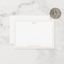 Search for gold border note cards Monogrammed