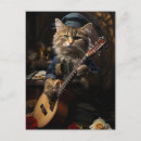 Recherche de chat musicien cartes postales Drôle