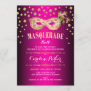 Search for pink masquerade party invitations Elegant