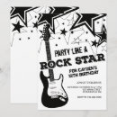 Search for guitar birthday invitations Black and white