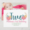 Search for turning two birthday invitations Floral