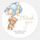 Search for blue teddy bear baby shower stickers Thank you