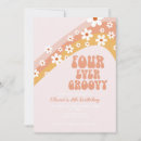 Search for boho 4th birthday invitations Retro