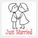 Search for cartoon wedding stickers Just married