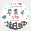 Search for superhero birthday thank you stickers Kids