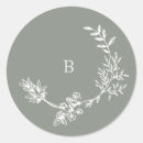 Search for floral wreath wedding stickers Sage green