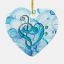 Search for musical note with heart holiday decor Blue