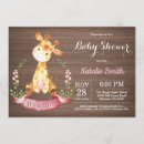 Search for giraffe baby girl shower invitations Its a girl