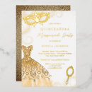 Search for masquerade quinceanera invitations Gold