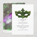 Search for mardi gras masquerade birthday invitations Green