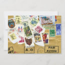 Recherche de timbre poste vintage invitations Rétro