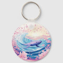 Search for whale art round keychains Blue